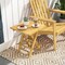 Teak Wood Folding Coffee Table with Slatted Top, Compact Design and Versatile Use